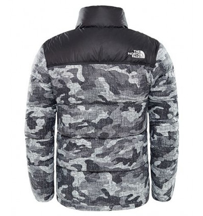 black camo north face jacket