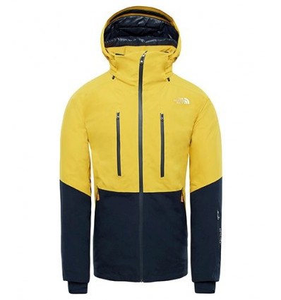 north face yellow ski jacket