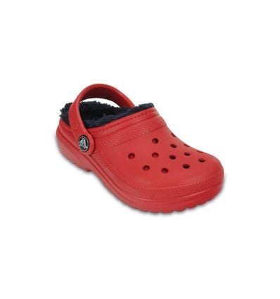 red classic lined crocs