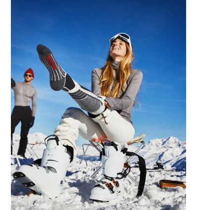 White or Pink FALKE Womens SK2 Skiing Socks 1 Pair Merino Wool Blend In Black US sizes 6.5 to 10.5