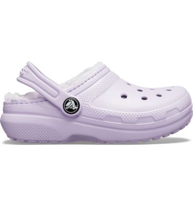lined purple crocs