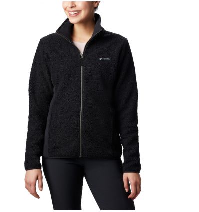 Columbia Womens Fleece Lined Jacket Full Zip Long Sleeve Pocket Black