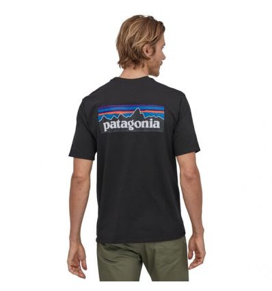 Camiseta Patagonia P-6 Logo Responsibili-tee (Negro) - Alpinstore