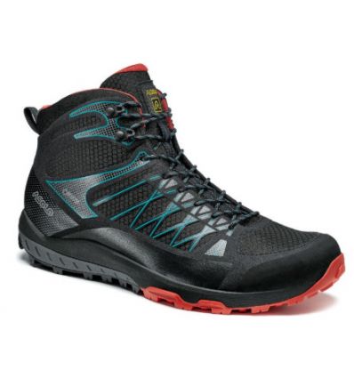 Botas de montaña Asolo Grid Mid GV (negro/rojo) para hombre - Alpinstore