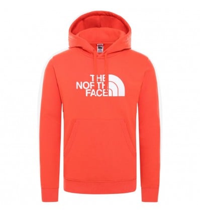 orange north face sweatshirt