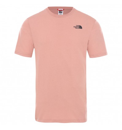 The North Face S S Redbox Tee Pink Clay Tnf Black Man Alpinstore