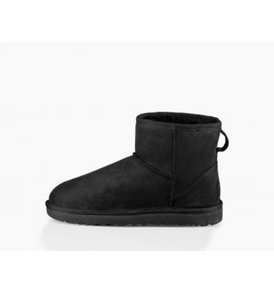 UGG Classic Mini Leather Boots - Size: 7 - Black - Womens