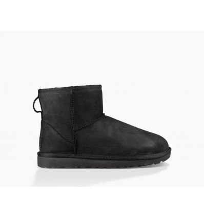 Ugg Classic Mini Botas de Cuero (Negro) mujer - Alpinstore