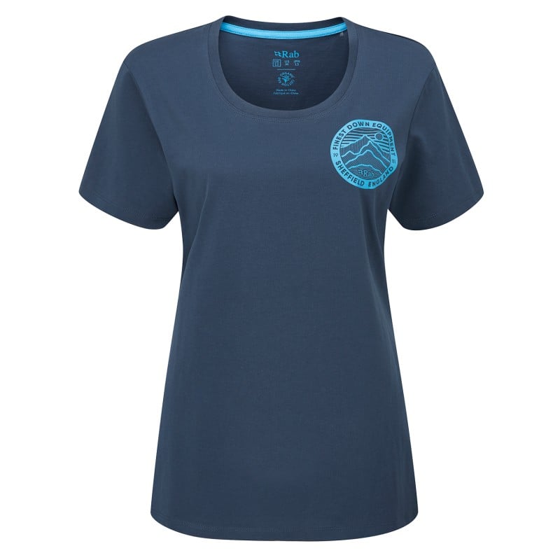 Camiseta Rab Women's Stance 3 Peaks Tee Wmns (Deep Ink)