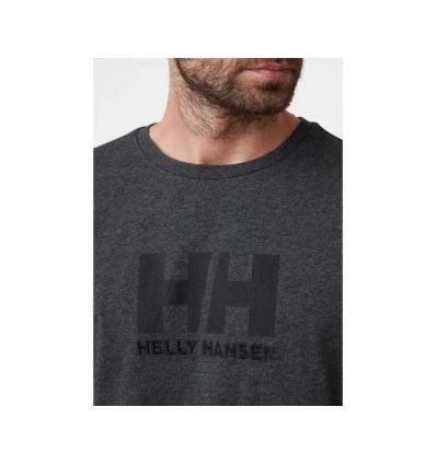 Camiseta Helly Hansen Logo (Ebony melange) Hombres - Alpinstore
