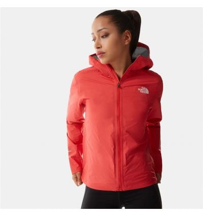 The North Face First Dawn Packable Waterproof Running Jacket (Horizon Red)  Women - Alpinstore