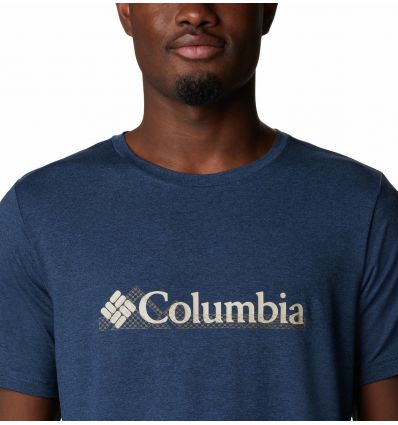 T-shirt Columbia Tech Trail Graphic (collegiate Navy) Man - Alpinstore