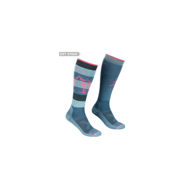 Women's Ortovox Free Ride Long Socks (Pacific Green)