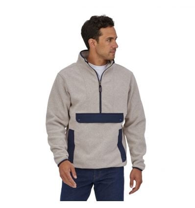 Men's Patagonia Synch Anorak Fleece Jacket (Oatmeal Heather) - Alpinstore
