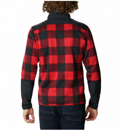 Columbia Sweater Weather Print Half Zip Fleece (Mountain Red Bue) man