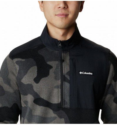 Suéter Columbia Weather Print (Black mod camo) de hombre con media  cremallera - Alpinstore