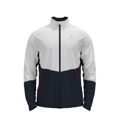 uit Rally auteursrechten Men's Odlo Engvik cross-country ski jacket (white - dark sapphire - tango  red) - Alpinstore