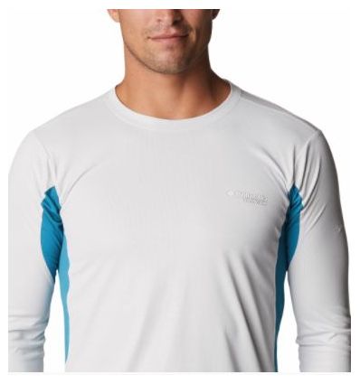 Columbia M Titan Pass™ Sun Deflector Ls Tee 2.0 (Nimbus Grey, Deep Navy)  Men's Long Sleeve T-shirt - Alpinstore