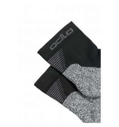 Black ODLO Unisex CERAMICOOL RUN Quarter Socks X-Large