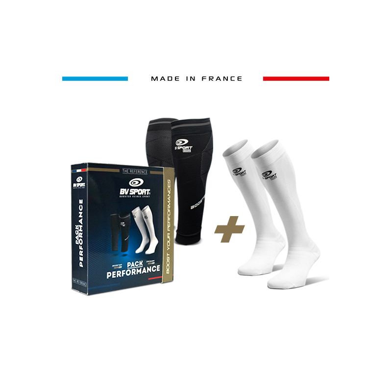 Recovery socks + compression sleeve BV sport Pack Performance (black/white)