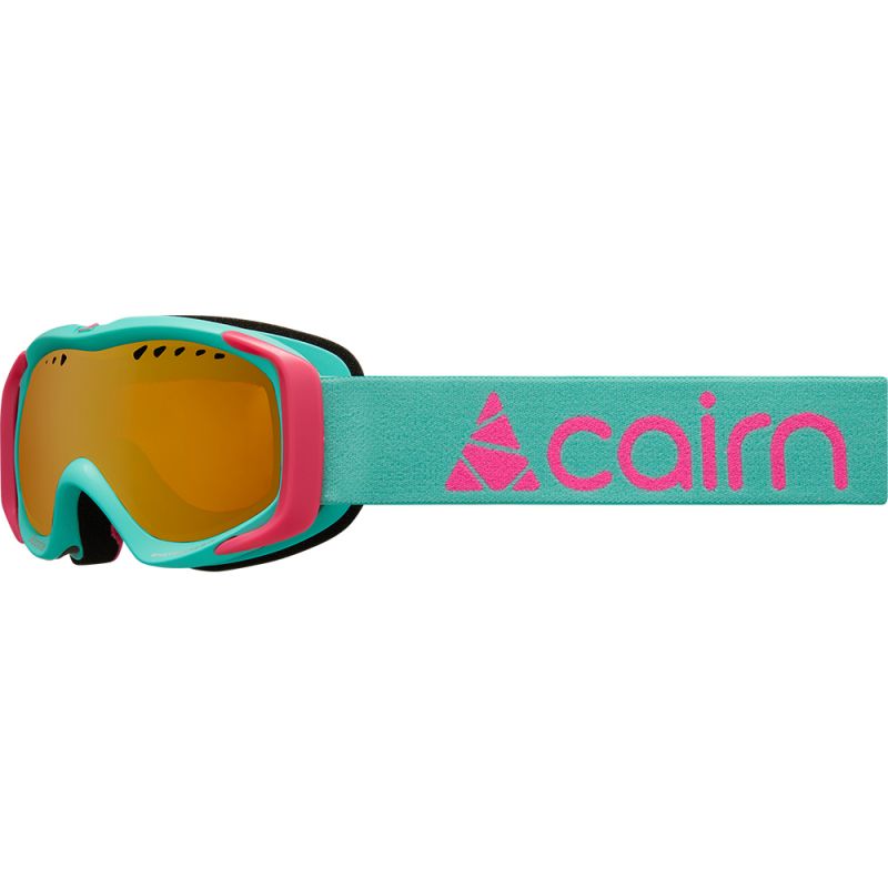 Children's ski mask Cairn Booster Photochromic (Mat Turquoise Neon Pink)