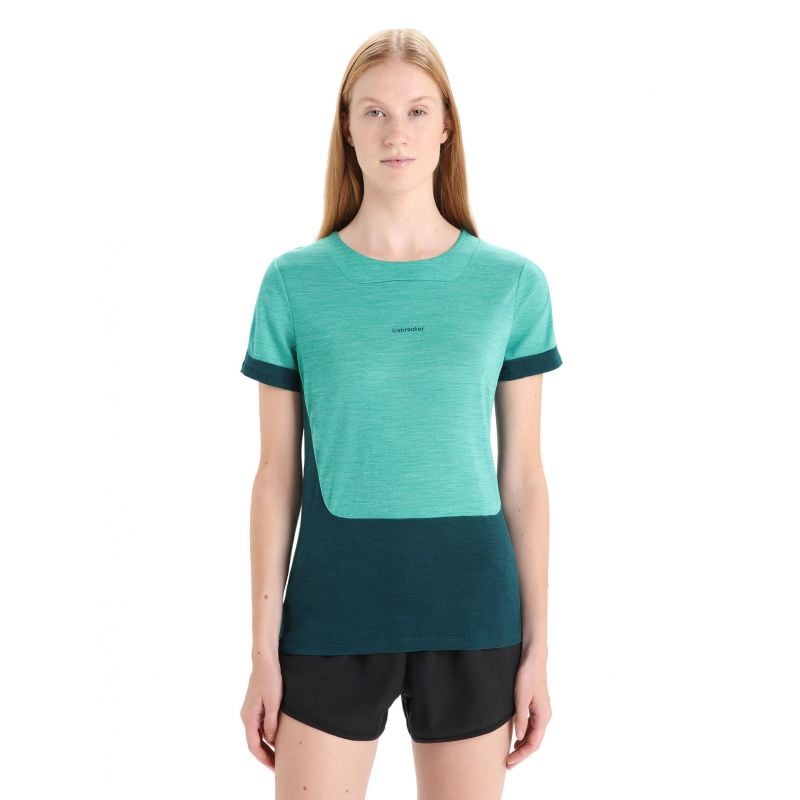 T-shirt Icebreaker Zoneknit (Fresh Heather/Green Glory) Dames