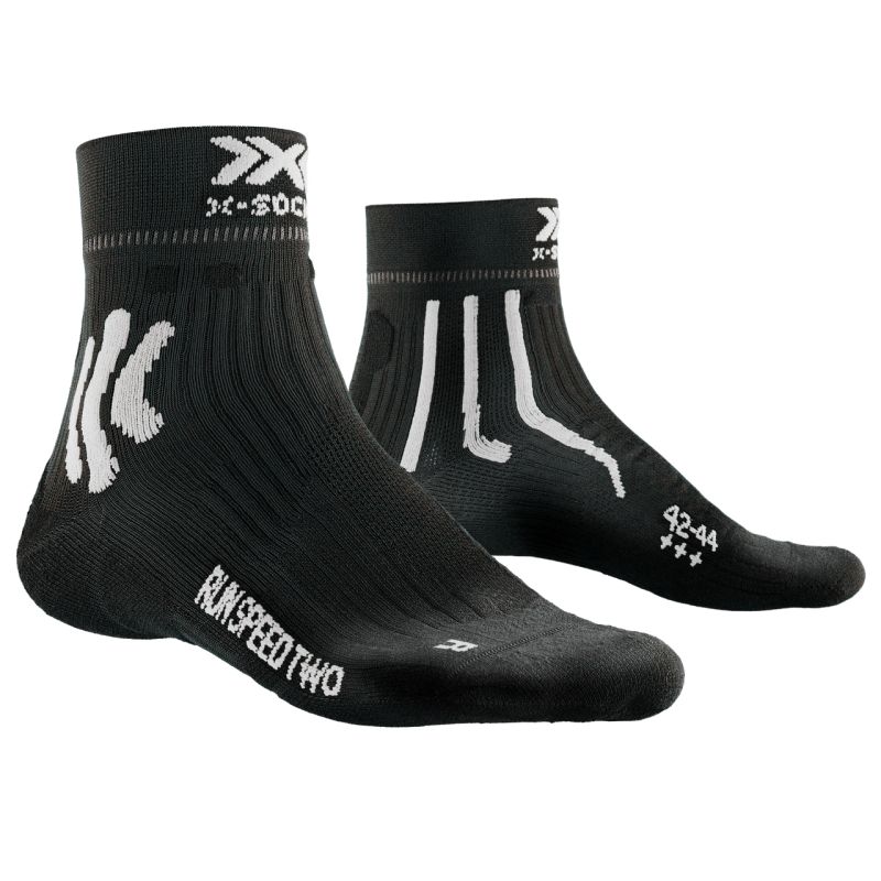 Miesten X-SOCKS Run speed two 4.0 (opaali musta / arktinen valkoinen) sukat.