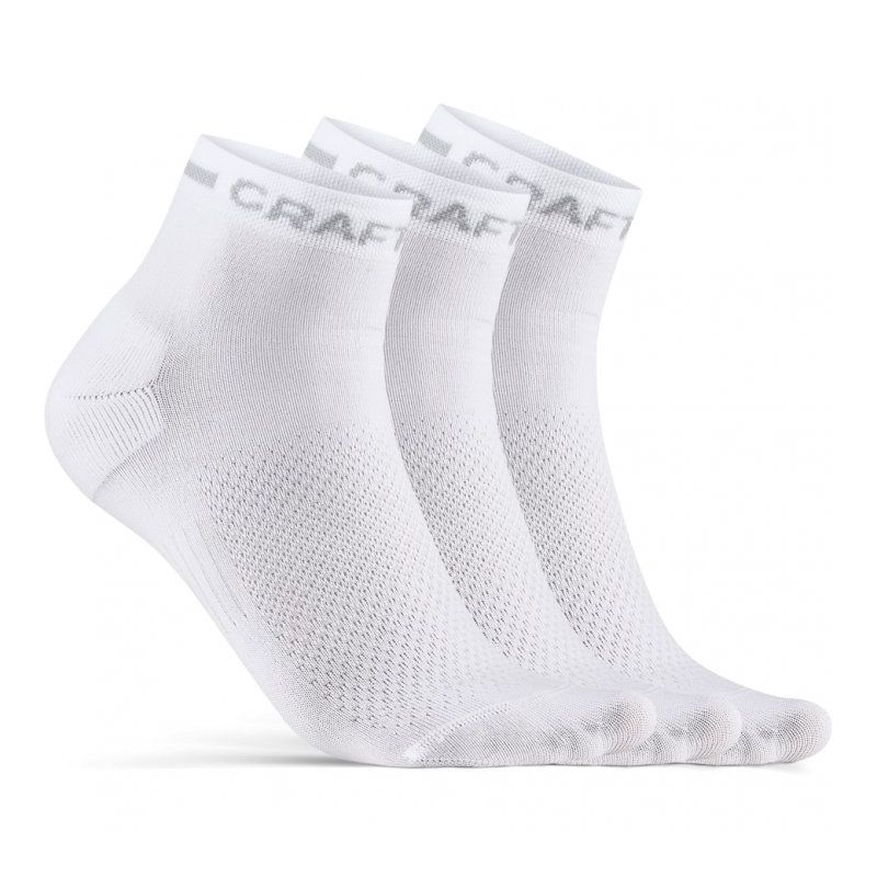 Confezione da 3 Craft CORE Dry Mid Socks (BIANCO)