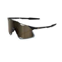 Occhiali da sole 100% HYPERCRAFT (Nero opaco - Lente a specchio oro soft)