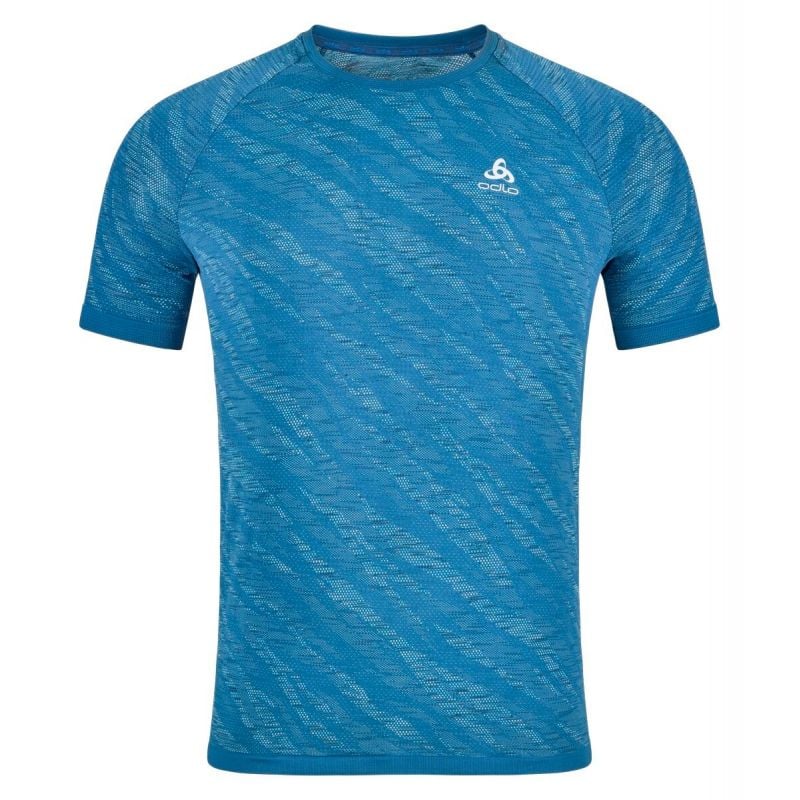 Løbe t-shirt Odlo Zeroweight Ceramicool (blue wing teal - space dye) man