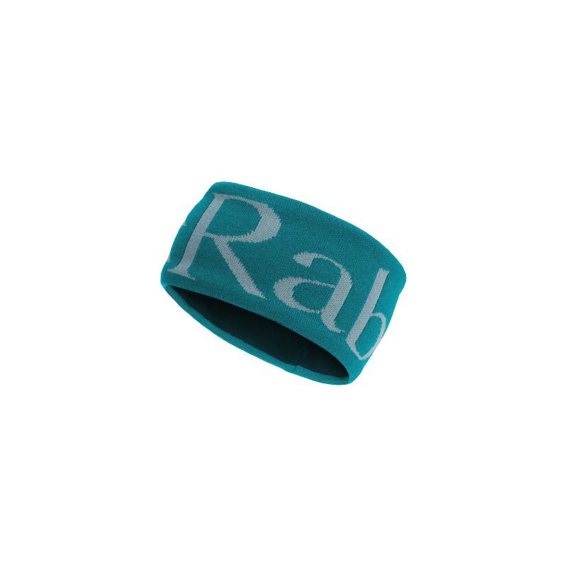 Stirnband Rab Logo-Strick (Aquamarin)