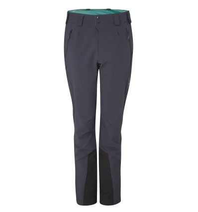 Women's softshell pants Rab Ascendor (Ebony/Eucalyptus) - Alpinstore