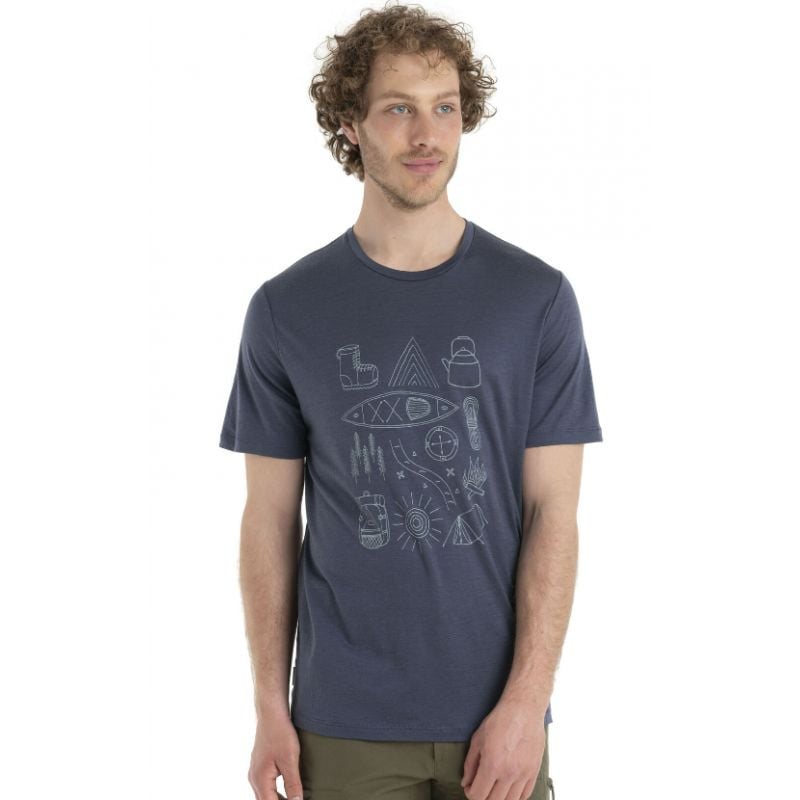 Teknisk T-shirt til mænd Icebreaker Tech Lite II 150 Camp (Graphite)