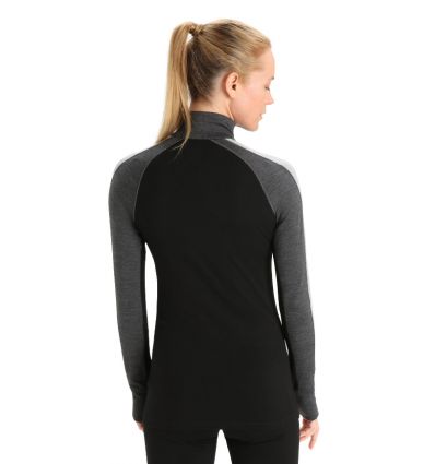 Technical T-shirt Icebreaker ZoneKnit 260 LS Half Zip (Jet  heather/Black/Metro) Women's - Alpinstore