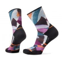 Löparstrumpor för damer Smartwool Athlete Edition Run Mosaic Piece Print (svart)