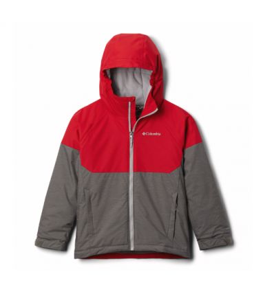 Waterproof ski jacket Columbia Alpine Action II (City Grey Heather / Mtn  Red) Kids - Alpinstore