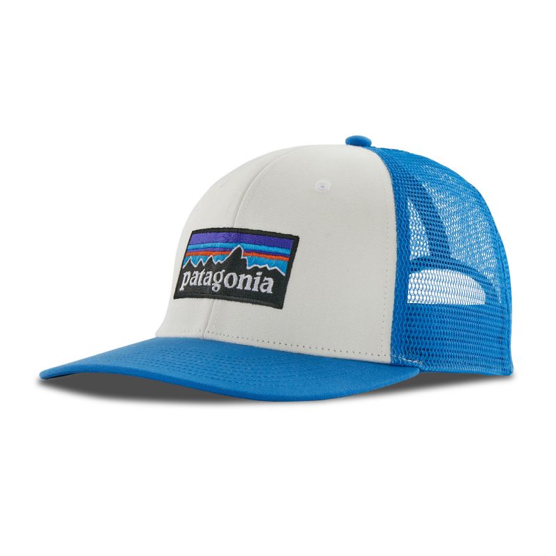 Gorra Patagonia P-6 Logo Trucker Hat (Blanca con Azul Marino)