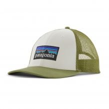 Patagonia P-6 Logo LoPro Trucker Hat (White w/Buckhorn Green