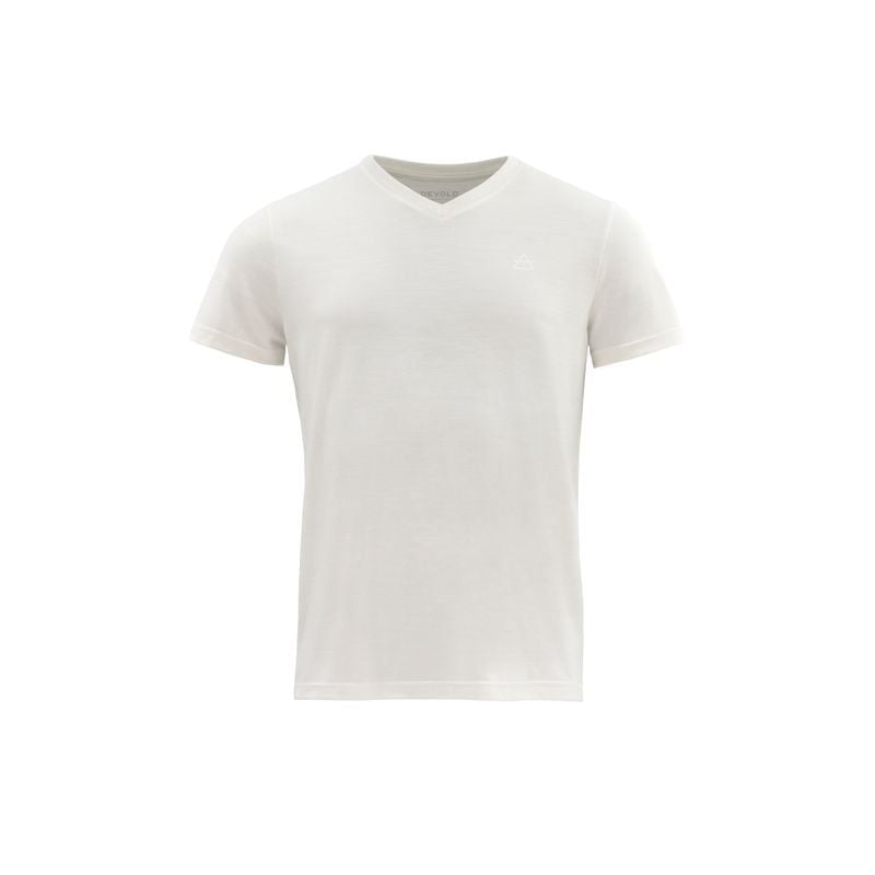 T-shirt Devold HAREID MERINO 200 TEE V-NECK MAN (WHITE) man