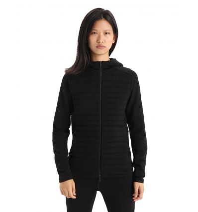 Women's zipped hoodie Icebreaker ZoneKnit™ Insulated (Black)