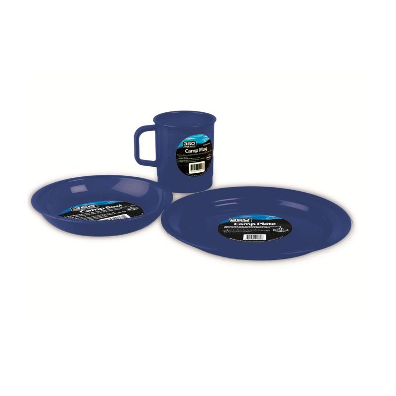 Kit vaisselle 360 DEGREES Set Assiettes creuse + Plate + Bol (Bleu)