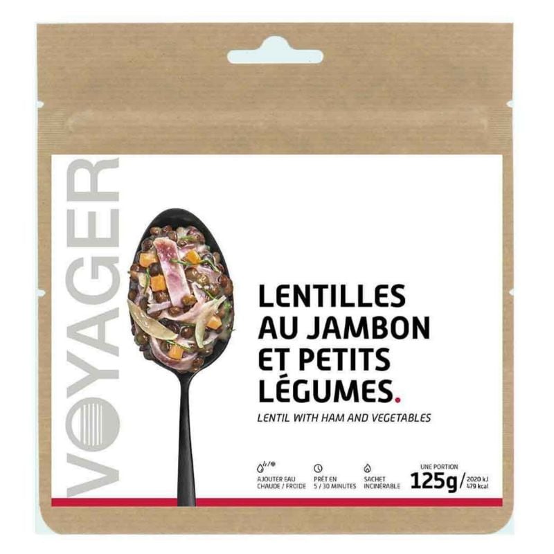 Plat lyophilisé VOYAGER Lentilles au jambon et petit légumes