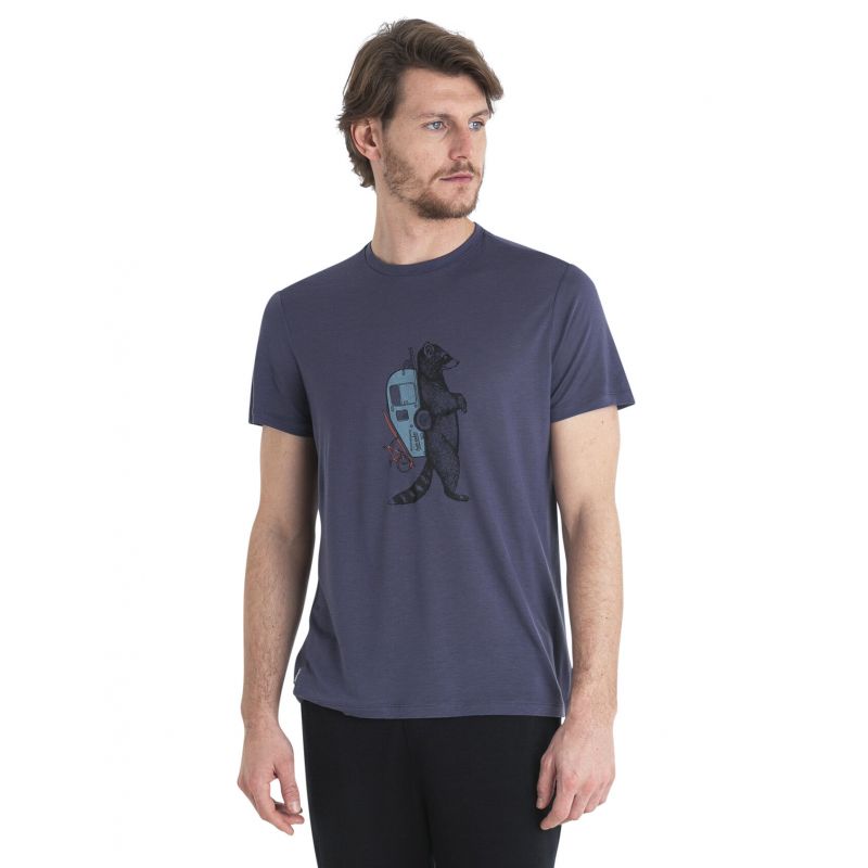 T-shirt Icebreaker Uomo Merino Core SS Tee Waschbar Wandering (GRAFITE) uomo