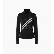 Ropa interior técnica de lana merino para mujer SUPER.NATURAL W KRYSSEDE SKI ROLL NECK (Jet Black/Fresh White/Copper/Natural White)