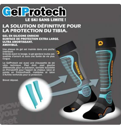 Monnet Gelprotech Ski Laine Socks Gris Chaussettes de ski : Snowleader